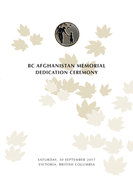 Bc Afghanistan Memorial Dedication Ceremony
