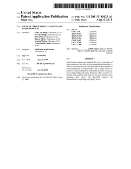 (12) Patent Application Publication (10) Pub. No.: US 2011/0185625 A1 Singh Et Al