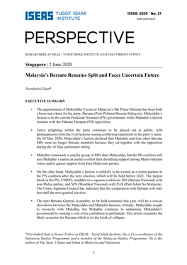 Malaysia's Bersatu Remains Split and Faces Uncertain Future