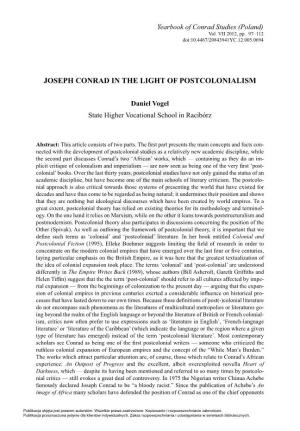 Joseph Conrad in the Light of Postcolonialism