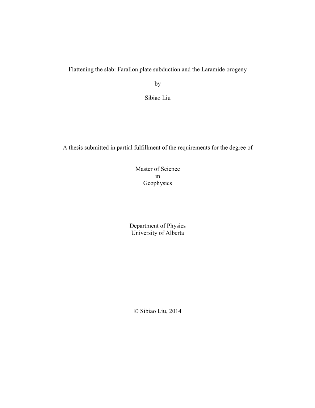 Farallon Plate Subduction and the Laramide Orogeny by Sibiao