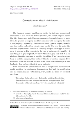 Contradiction of Modal Modification