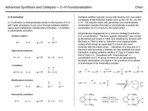 Advanced Synthesis and Catalysis C‒H Functionalization Chen