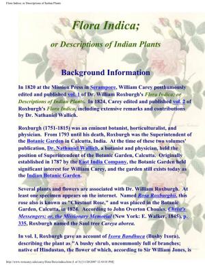 Flora Indica; Or Descriptions of Indian Plants