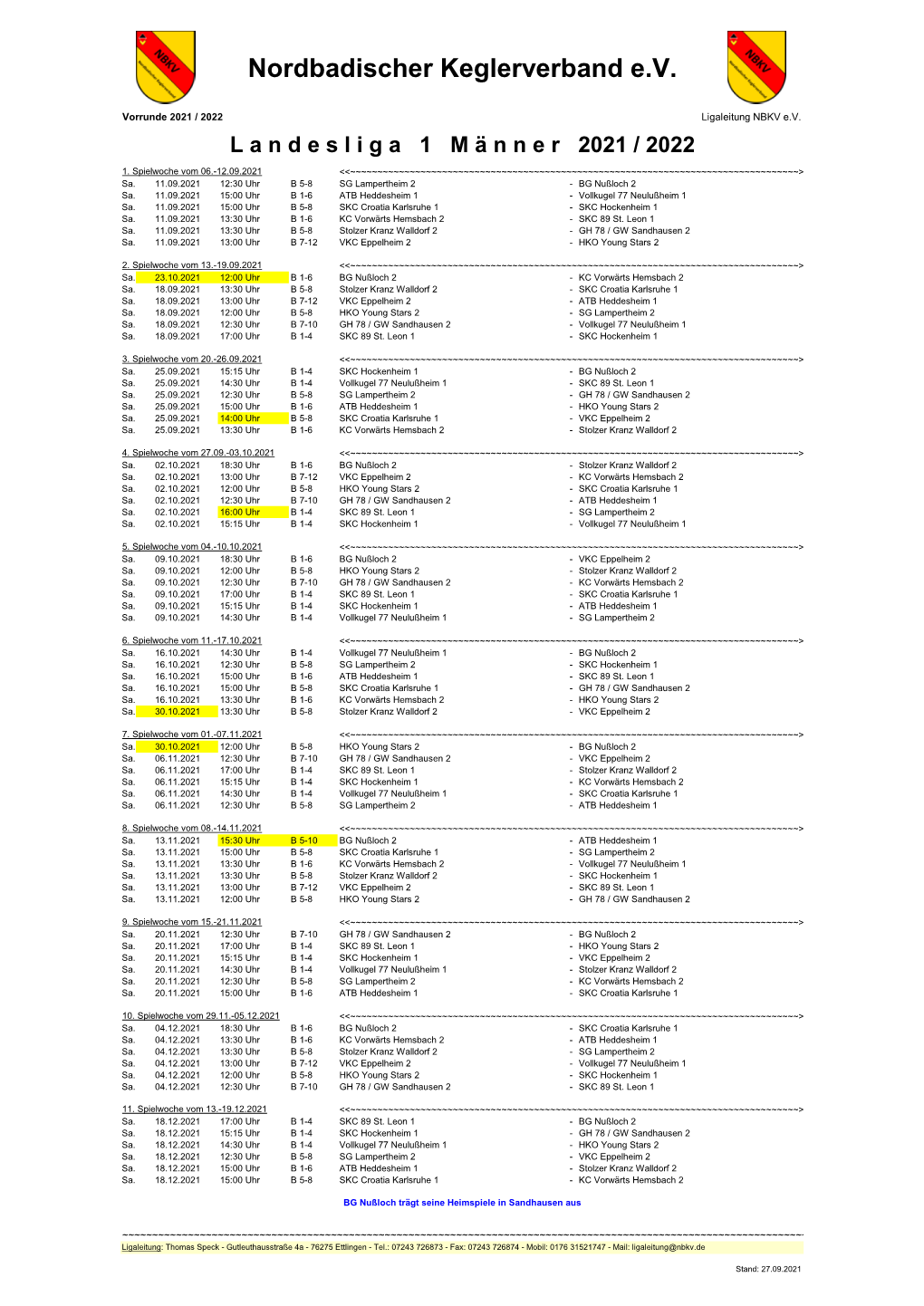 Spielplan Landesliga 1 Männer NBKV.Pdf