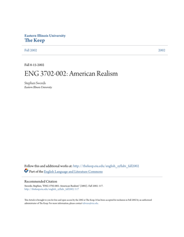 American Realism Stephen Swords Eastern Illinois University