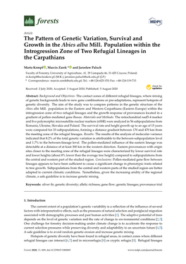 The Pattern of Genetic Variation, Survival and Growth in the Abies Alba Mill