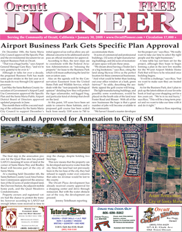 Airport Business Park Gets Specific Plan Approval Orcutt Land