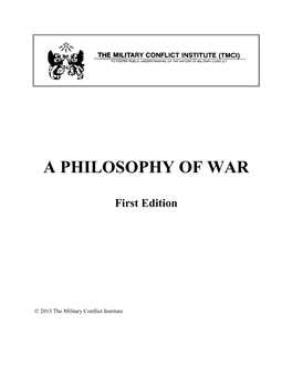 A Philosophy of War (TMCI)