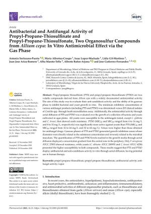 Antibacterial and Antifungal Activity of Propyl-Propane-Thiosulfinate And