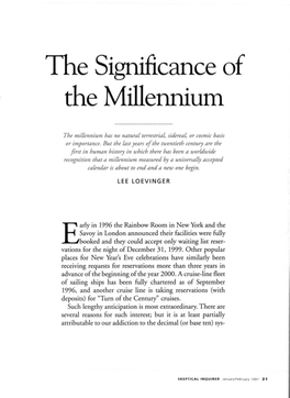 The Significance of the Millennium