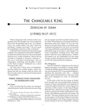 The Changeable King N N Zedekiah of Judah