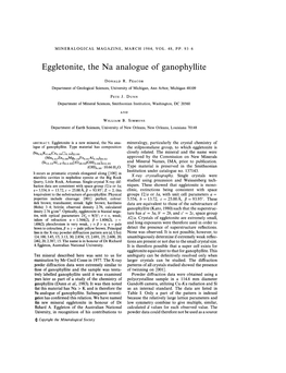Eggletonite, the Na Analogue of Ganophyllite
