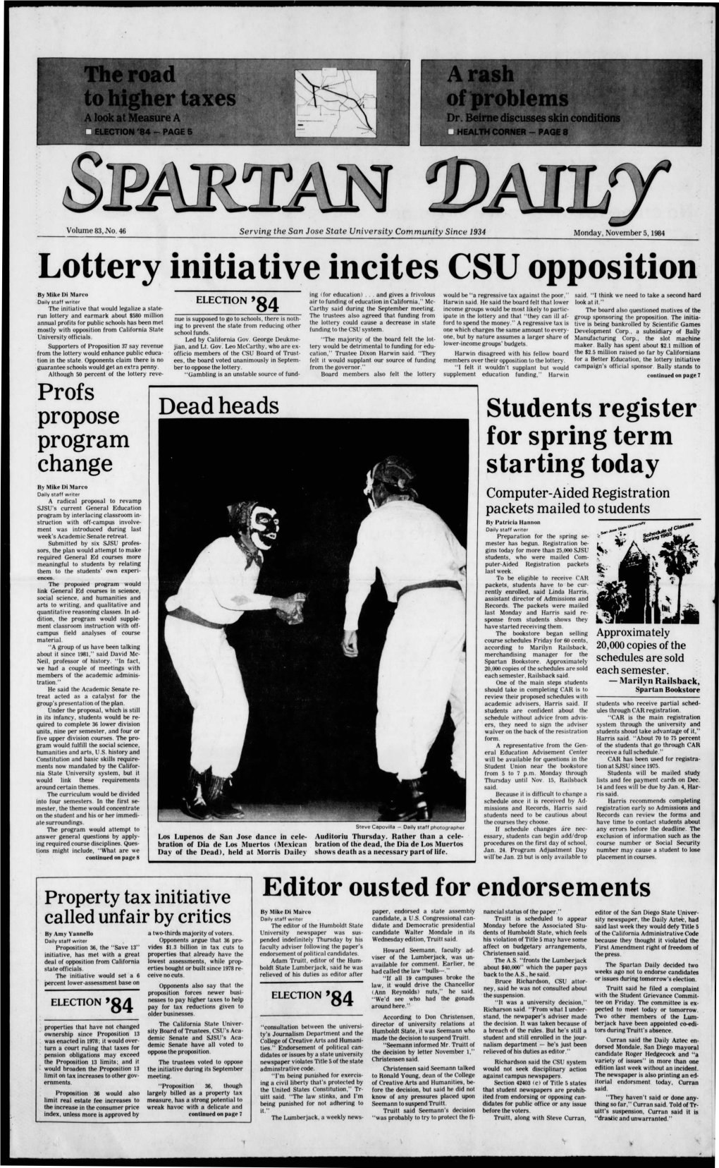 Lottery Initiative Incites CSU Opposition by Mike Di Marco Ing ( for Education)