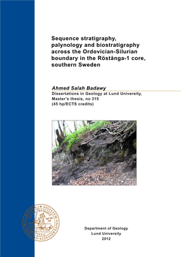 Sequence Stratigraphy, Palynology and Biostratigraphy Across the Ordovician-Silurian Boundary in the Röstånga-1 Core, Southern Sweden
