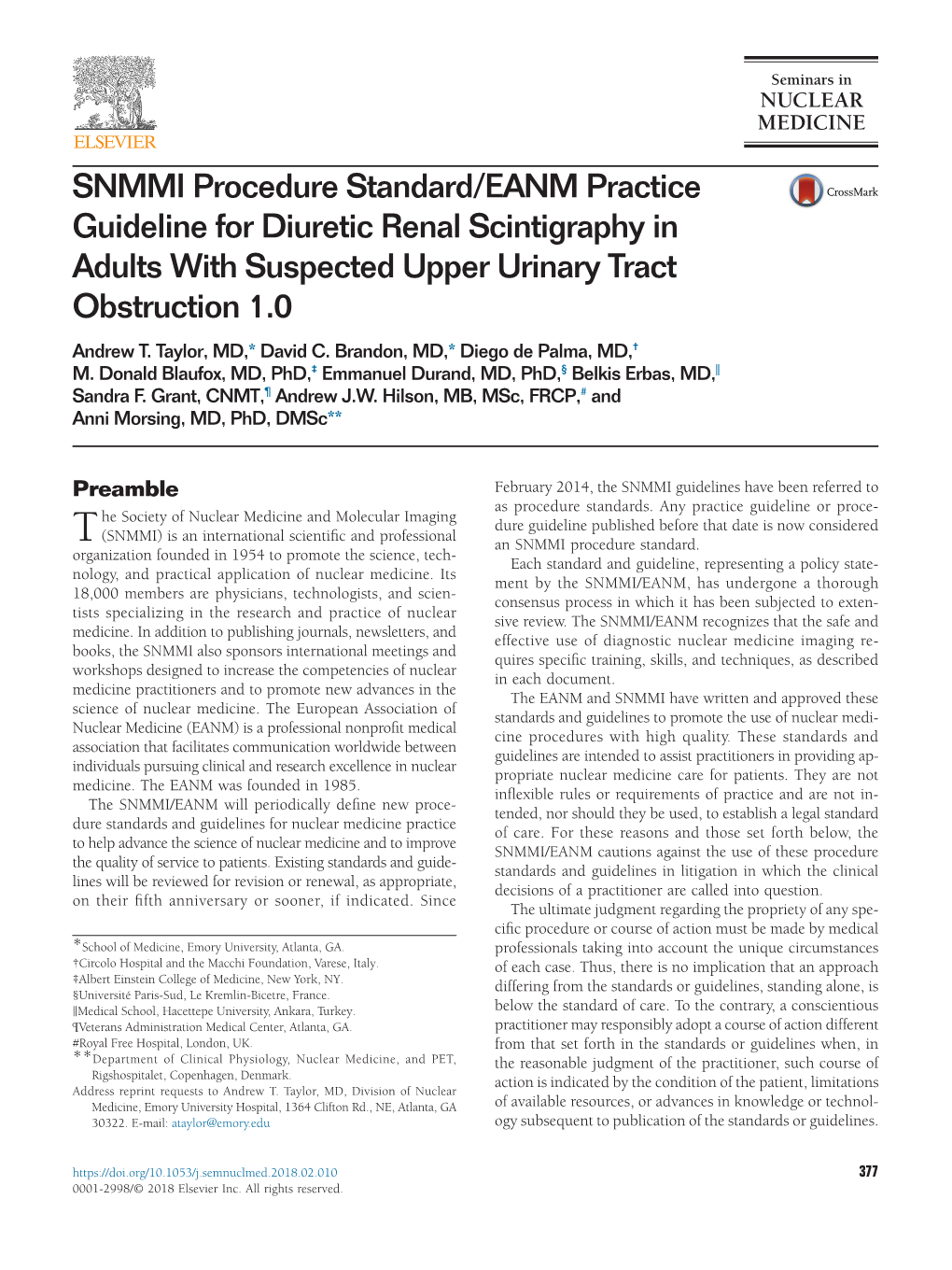 Snmmi Procedure Standard Eanm Practice Guideline For Diuretic Renal