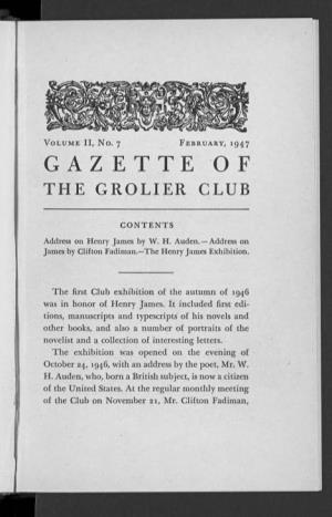 Gazette of the Grolier Club