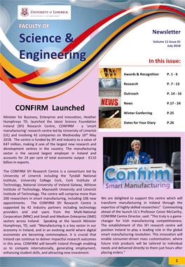 FACULTY of FACULTY of Science + Newsletter Science & Volume 11 Issue 01 Engineering July 2018 Engineering in This Issue
