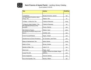 Lending Library Catalog (Last Updated 3-26-09)