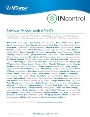 Famous People with ADHD