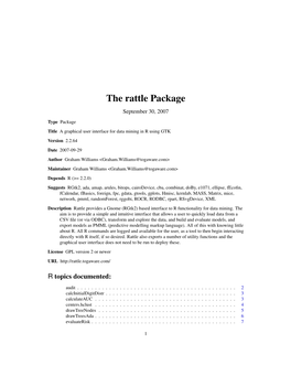 The Rattle Package September 30, 2007