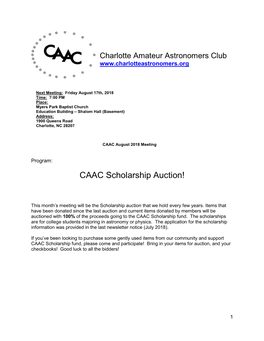 CAAC Scholarship Auction!