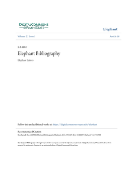 Elephant Bibliography Elephant Editors