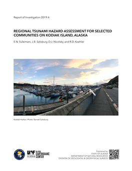 Regional Tsunami Hazard Assessment for Selected Communities on Kodiak Island, Alaska