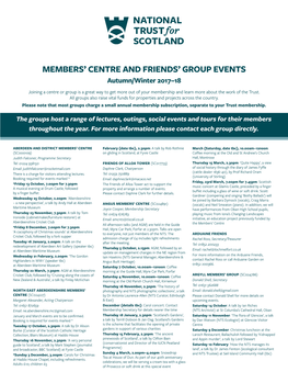 Members' Centre and Friends' Group Events