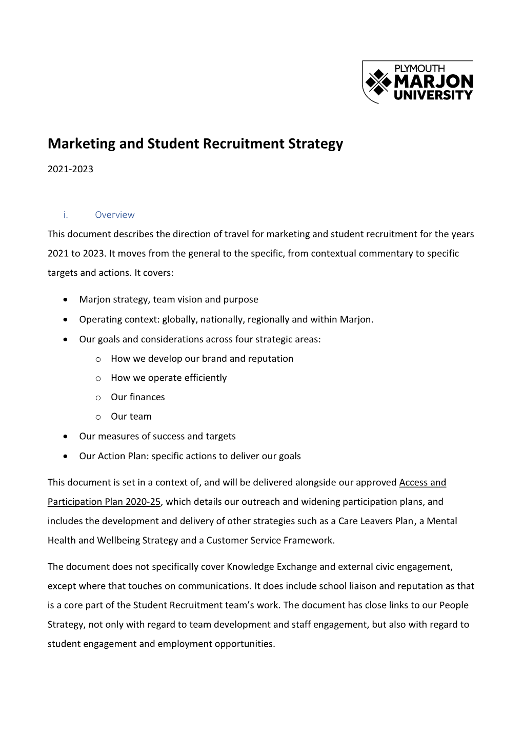 Marketing and Student Recruitment Strategy