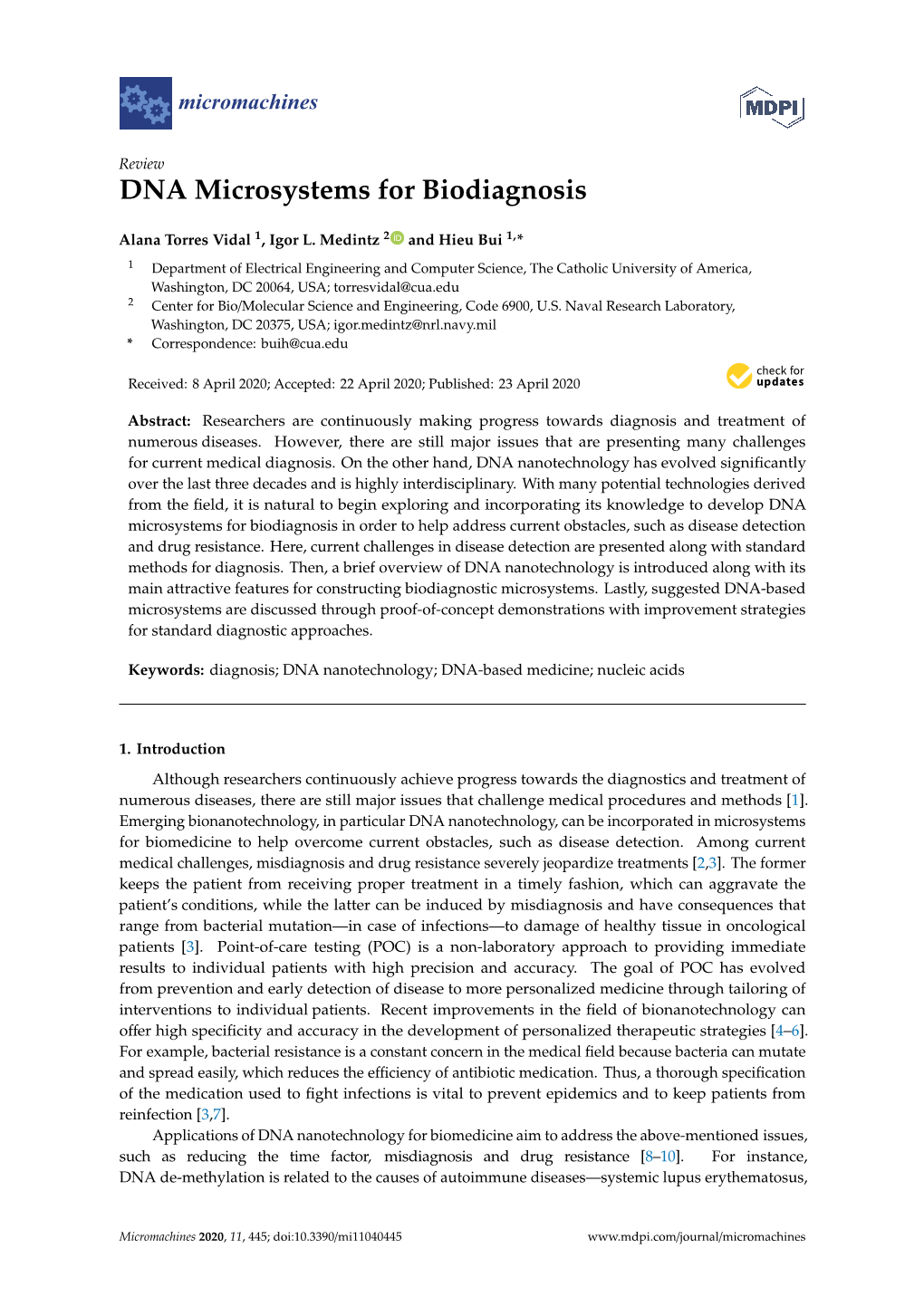 DNA Microsystems for Biodiagnosis