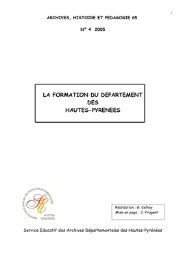 La Formation Du Departement Des Hautes Pyrenees