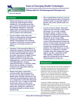 Odanacatib for Postmenopausal Osteoporosis