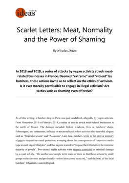 Scarlet Letters: Meat, Normality and the Power of Shaming