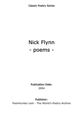 Nick Flynn - Poems
