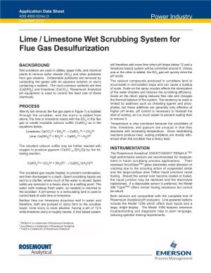 Lime / Limestone Wet Scrubbing System for Flue Gas Desulfurization