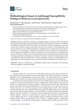 Methodological Issues in Antifungal Susceptibility Testing of Malassezia Pachydermatis