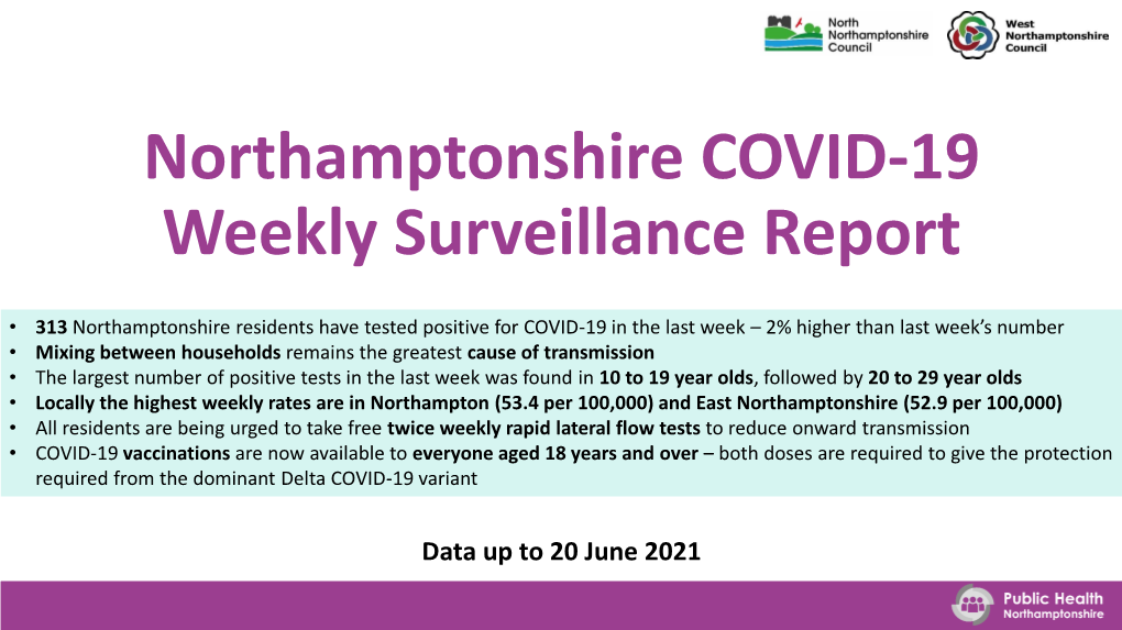 COVID-19 Weekly Surveillance Report