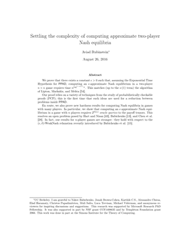 Settling the Complexity of Computing Approximate Two-Player Nash Equilibria