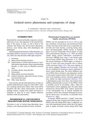 Isolated Motor Phenomena and Symptoms of Sleep