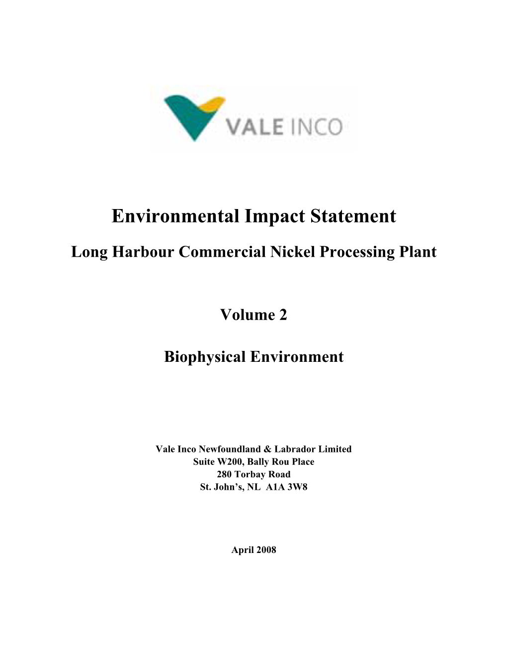 Environmental Impact Statement