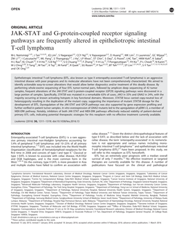 JAK-STAT and G-Protein-Coupled Receptor Signaling Pathways Are Frequently Altered in Epitheliotropic Intestinal T-Cell Lymphoma