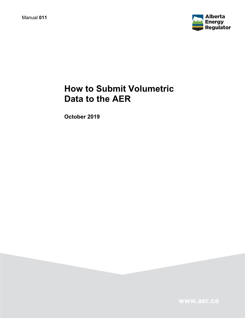 How to Submit Volumetric Data to the AER