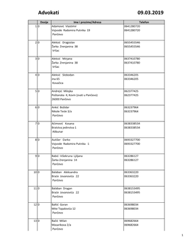 Advokati 09.03.2019