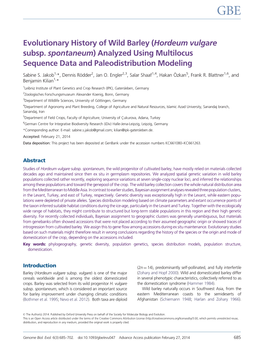 Evolutionary History of Wild Barley (Hordeum Vulgare Subsp