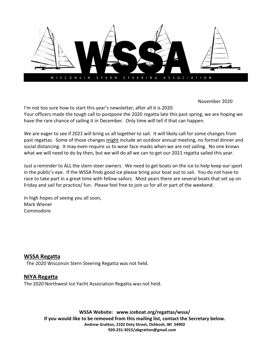 WSSA Regatta NIYA Regatta