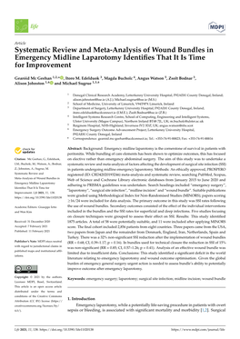 Systematic Review and Meta-Analysis of Wound Bundles in Emergency Midline Laparotomy Identiﬁes That It Is Time for Improvement