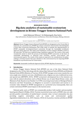 Big Data Analytics of Sustainable Ecotourism Development in Bromo Tengger Semeru National Park