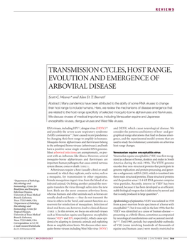 Transmission Cycles,Host Range, Evolution And