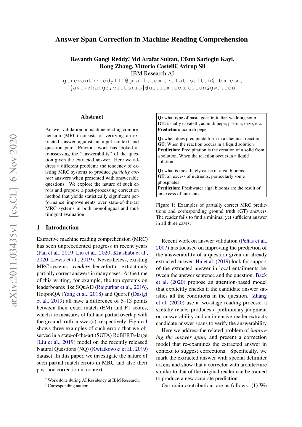 Answer Span Correction in Machine Reading Comprehension - DocsLib